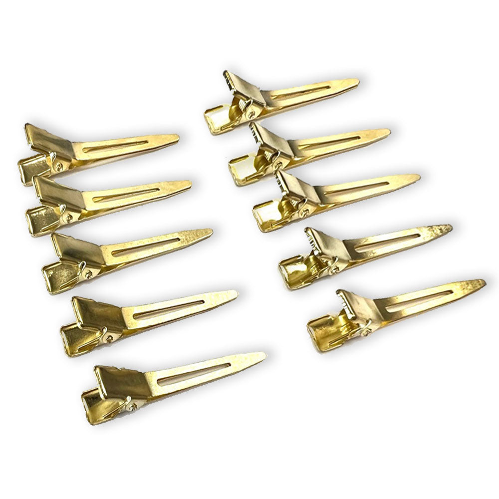Single Prong Gold Clips (10pc)